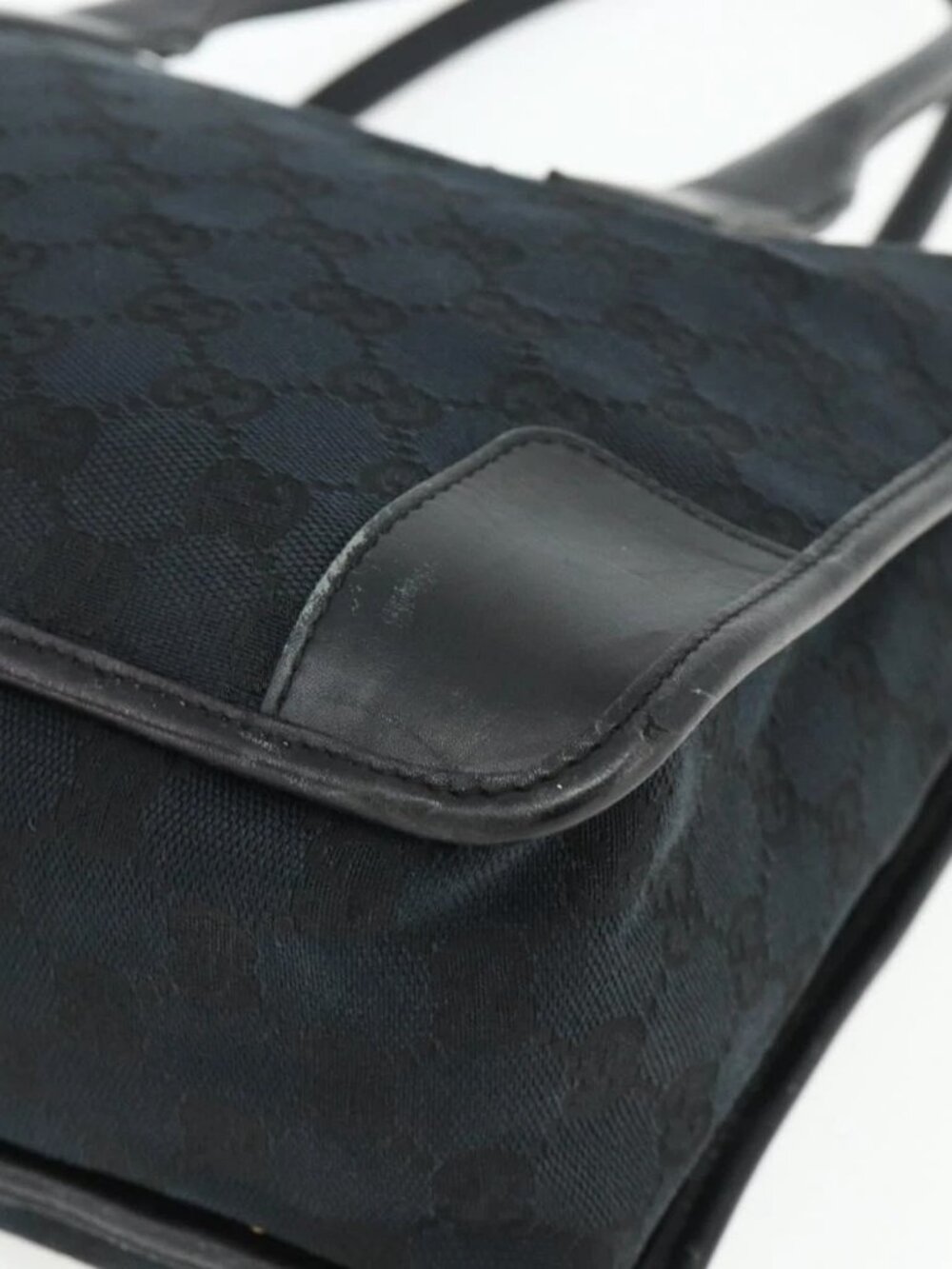 GUCCI GG Canvas Tote Bag Black Gold Auth 177786 - Picture 10 of 16